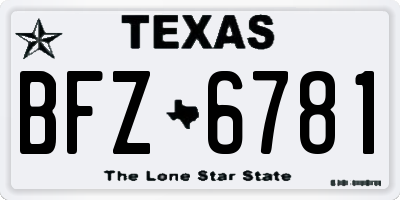 TX license plate BFZ6781