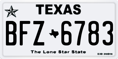 TX license plate BFZ6783