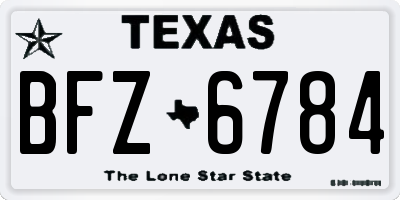 TX license plate BFZ6784