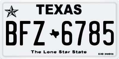 TX license plate BFZ6785
