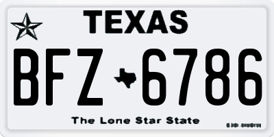TX license plate BFZ6786