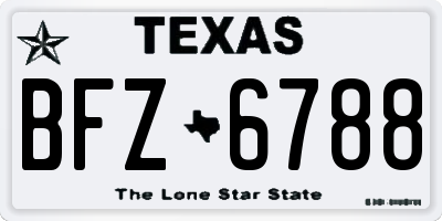 TX license plate BFZ6788