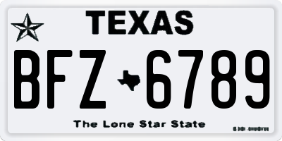 TX license plate BFZ6789