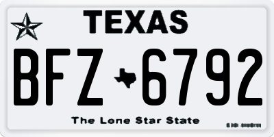 TX license plate BFZ6792