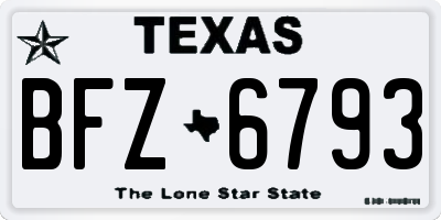 TX license plate BFZ6793