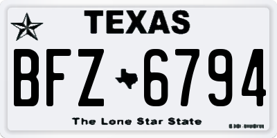TX license plate BFZ6794