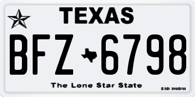 TX license plate BFZ6798