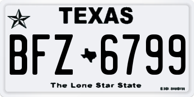 TX license plate BFZ6799