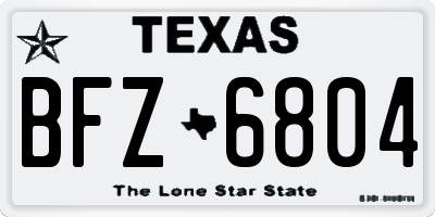 TX license plate BFZ6804