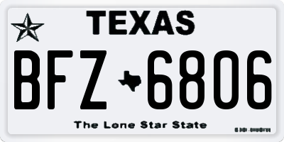 TX license plate BFZ6806
