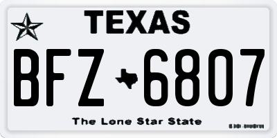 TX license plate BFZ6807