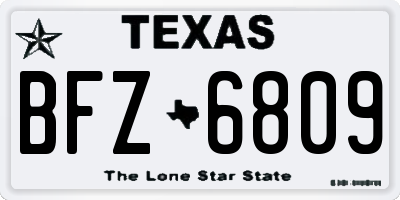 TX license plate BFZ6809