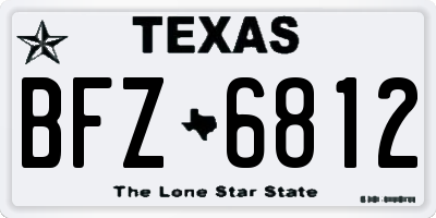 TX license plate BFZ6812