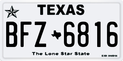 TX license plate BFZ6816