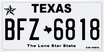 TX license plate BFZ6818