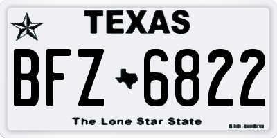 TX license plate BFZ6822