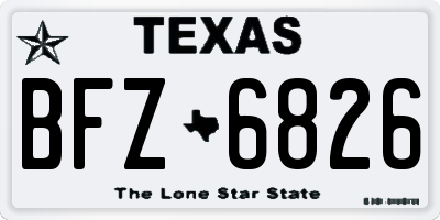 TX license plate BFZ6826