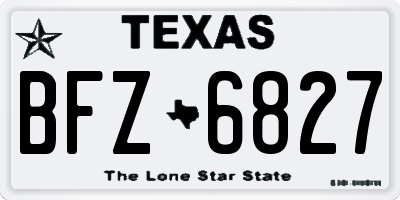 TX license plate BFZ6827