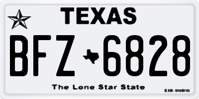 TX license plate BFZ6828