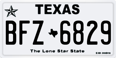 TX license plate BFZ6829