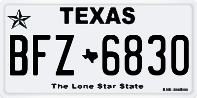 TX license plate BFZ6830