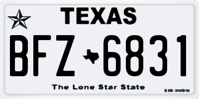TX license plate BFZ6831