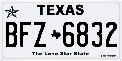 TX license plate BFZ6832