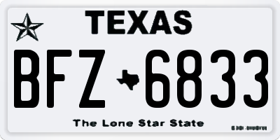 TX license plate BFZ6833