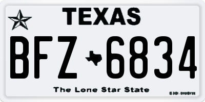 TX license plate BFZ6834