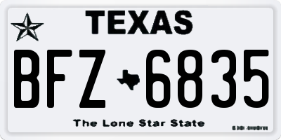 TX license plate BFZ6835