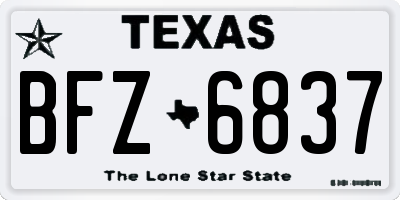 TX license plate BFZ6837