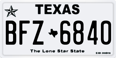 TX license plate BFZ6840