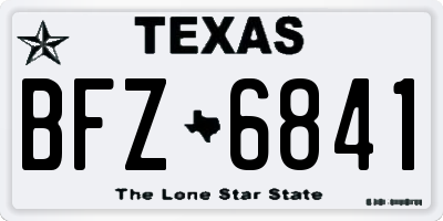 TX license plate BFZ6841
