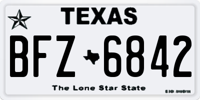TX license plate BFZ6842