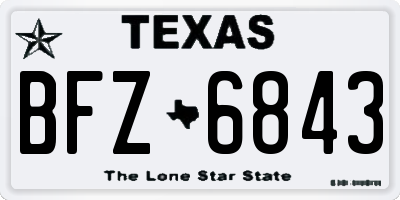 TX license plate BFZ6843