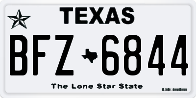 TX license plate BFZ6844