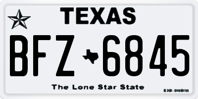 TX license plate BFZ6845