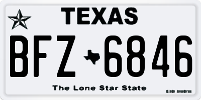 TX license plate BFZ6846