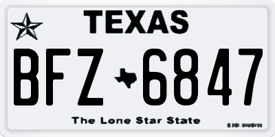 TX license plate BFZ6847