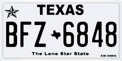 TX license plate BFZ6848