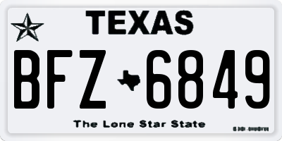 TX license plate BFZ6849