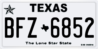 TX license plate BFZ6852