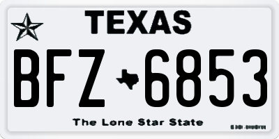 TX license plate BFZ6853