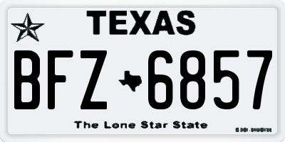 TX license plate BFZ6857