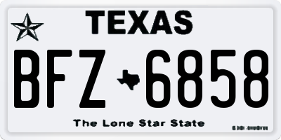 TX license plate BFZ6858