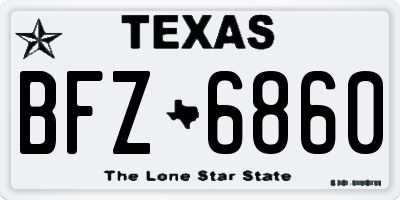 TX license plate BFZ6860