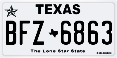 TX license plate BFZ6863