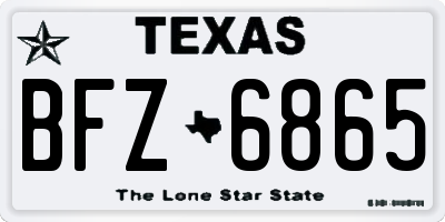 TX license plate BFZ6865