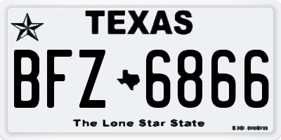 TX license plate BFZ6866