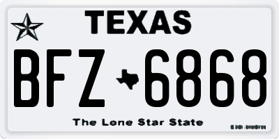 TX license plate BFZ6868